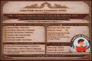 UPSC CDS II 2025 Final Result