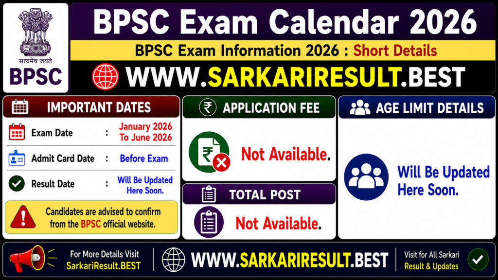 BPSC Exam Information 2026 : Short Details