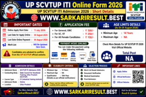 UP SCVTUP ITI Online Form 2026