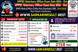 UPPSC Veterinary Officer Exam Date 2026 – Out