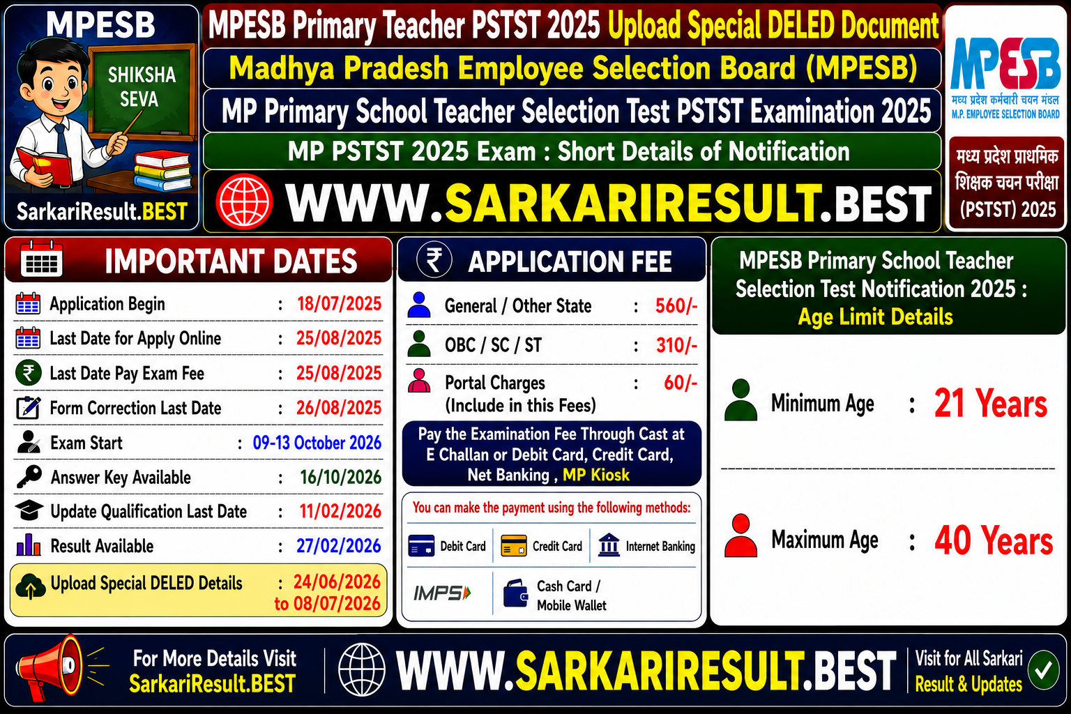 MP Primary School Teacher Selection Test 2025
