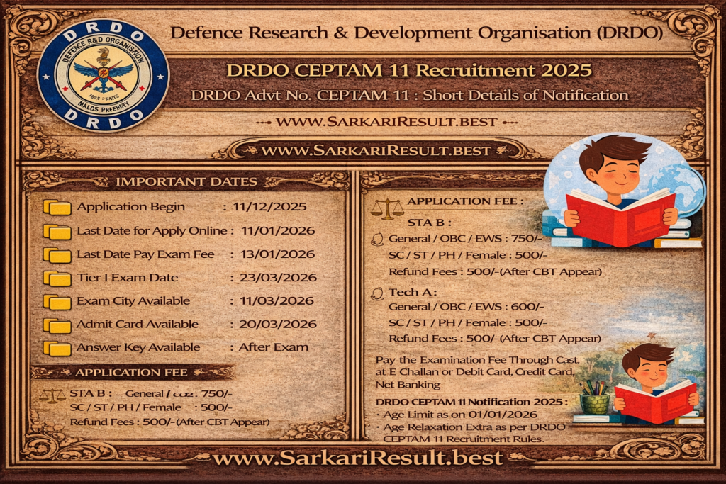 DRDO CEPTAM 11 Amswer key