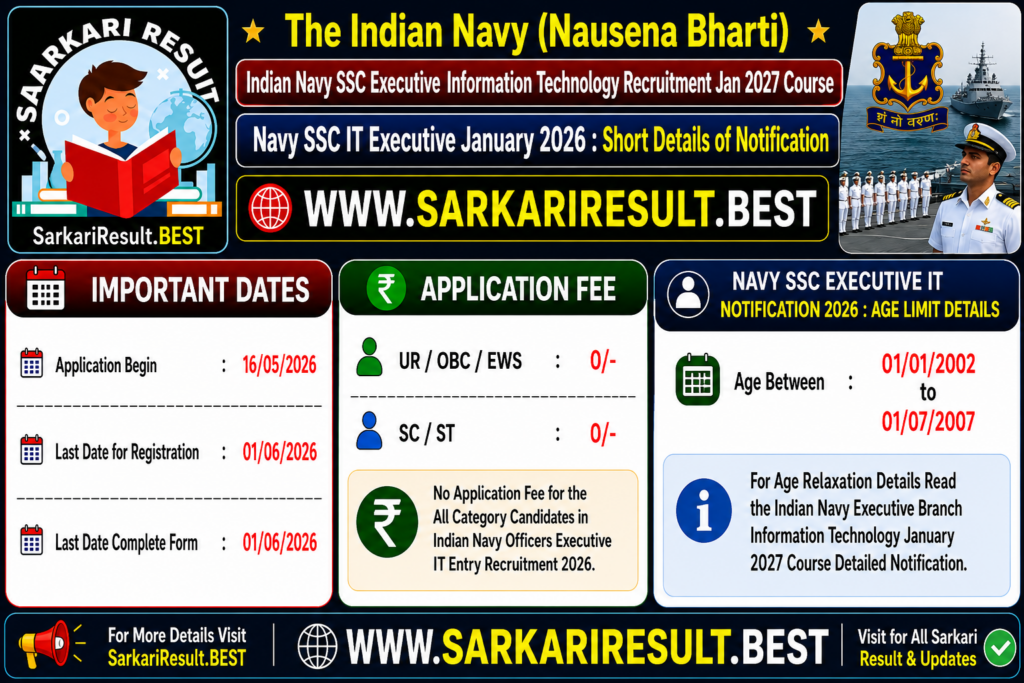 Indian-Navy-Ssc-Executive Recruitment Jan 2027