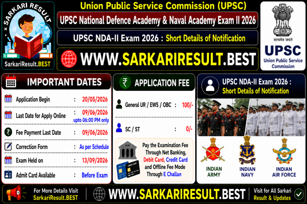 UPSC NDA II Online Form 2026