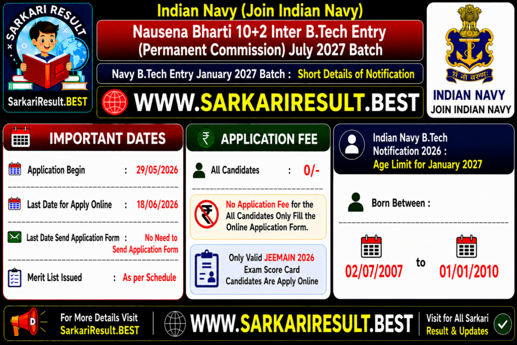 Nausena Bharti 10+2 Inter B.Tech Entry 2027 