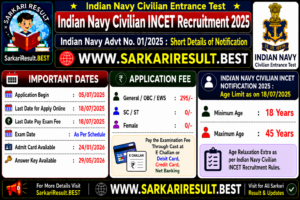 Indian Navy Civilian INCET Recruitment 2025