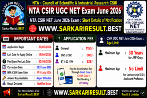 NTA CSIR UGC NET Exam June 2026