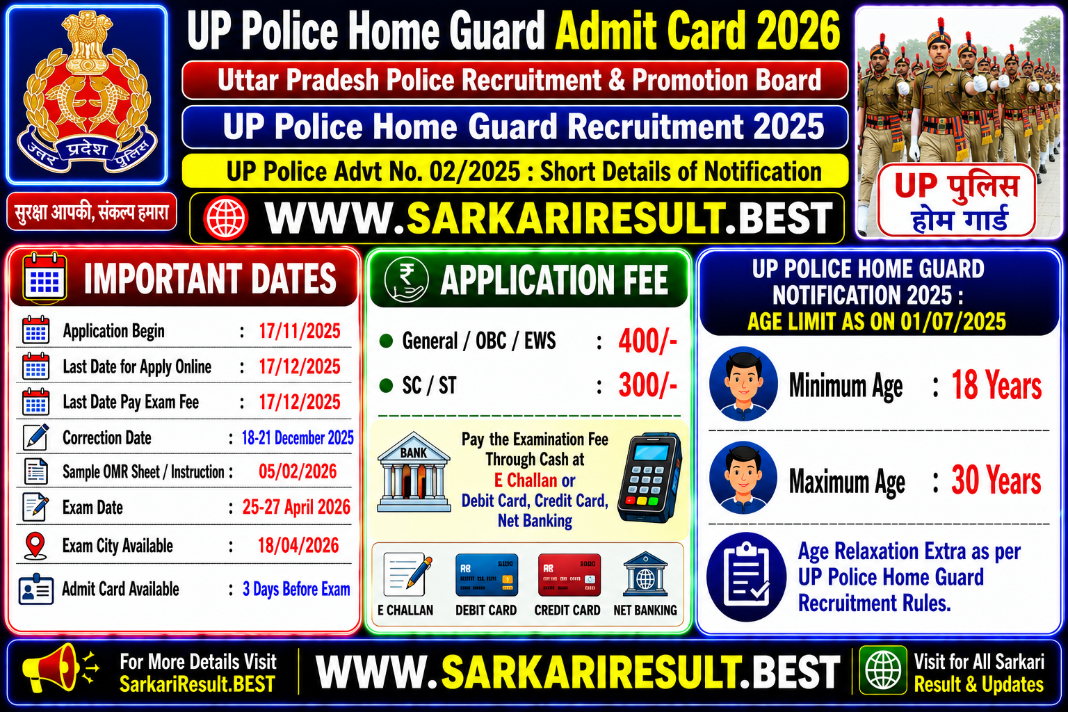 UP Police Home Guard Admit Card 2026